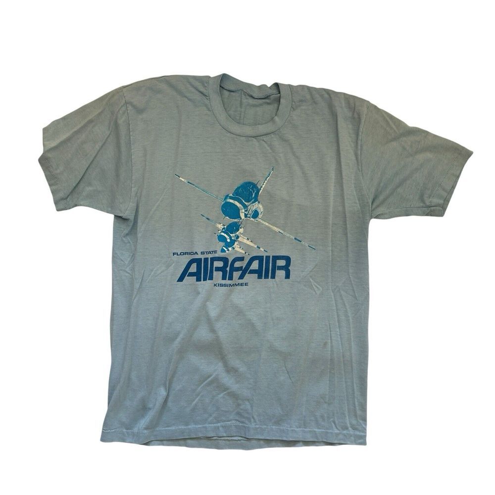 Vintage Air Show Blue Shirt Mens Kissimmee Florida Air Fair‎ (No Size)